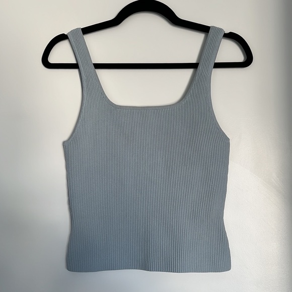 Babaton Sculpt Knit Squareneck Tank in Blue - Picture 2 of 3